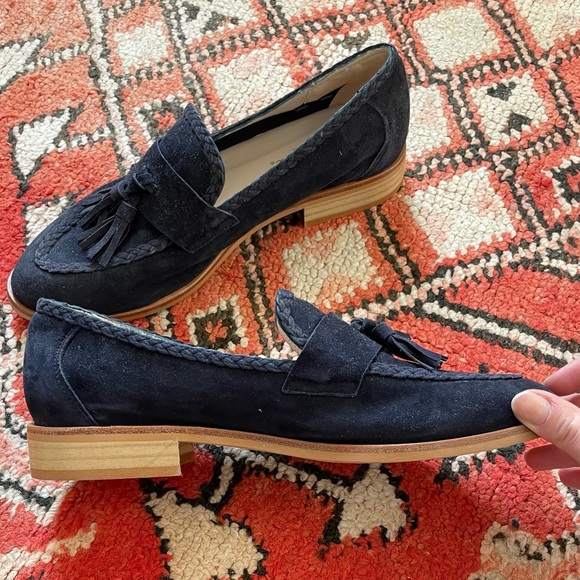 Blue suede tassel loafers - Picture 3 of 5